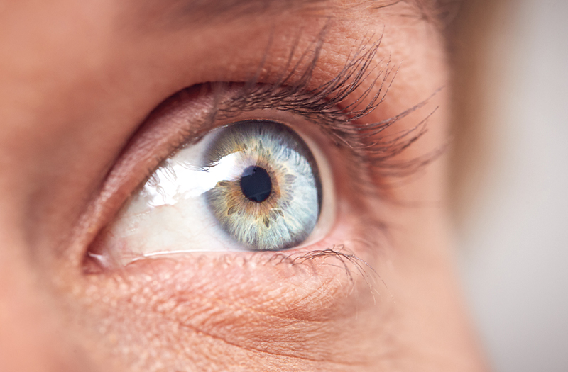 Close up image of colourful eye