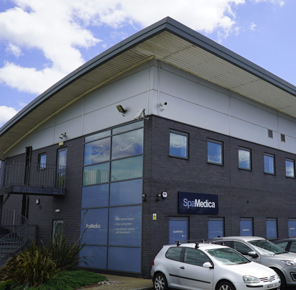 The exterior of the SpaMedica Exeter hospital building