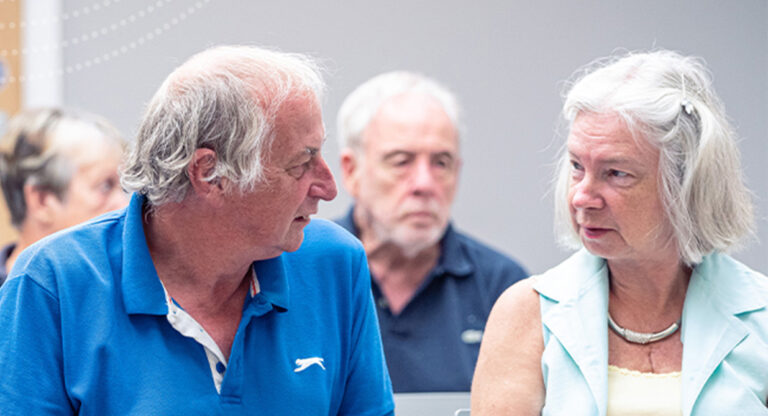 Two SpaMedica patients sat chatting in the waiting room at SpaMedica Wokingham