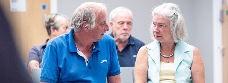 Two SpaMedica patients sat chatting in the waiting room at SpaMedica Wokingham