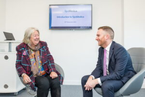 Stockton South MP Matt Vickers speaking to a patient