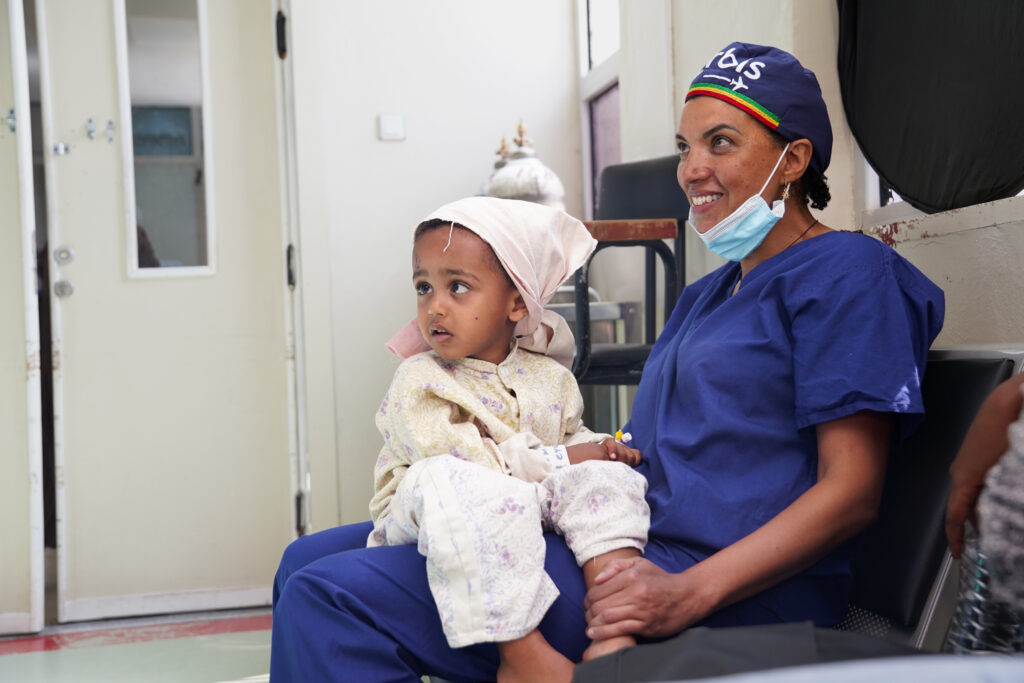 SpaMedica nurse Irma Casale pictured with young patient